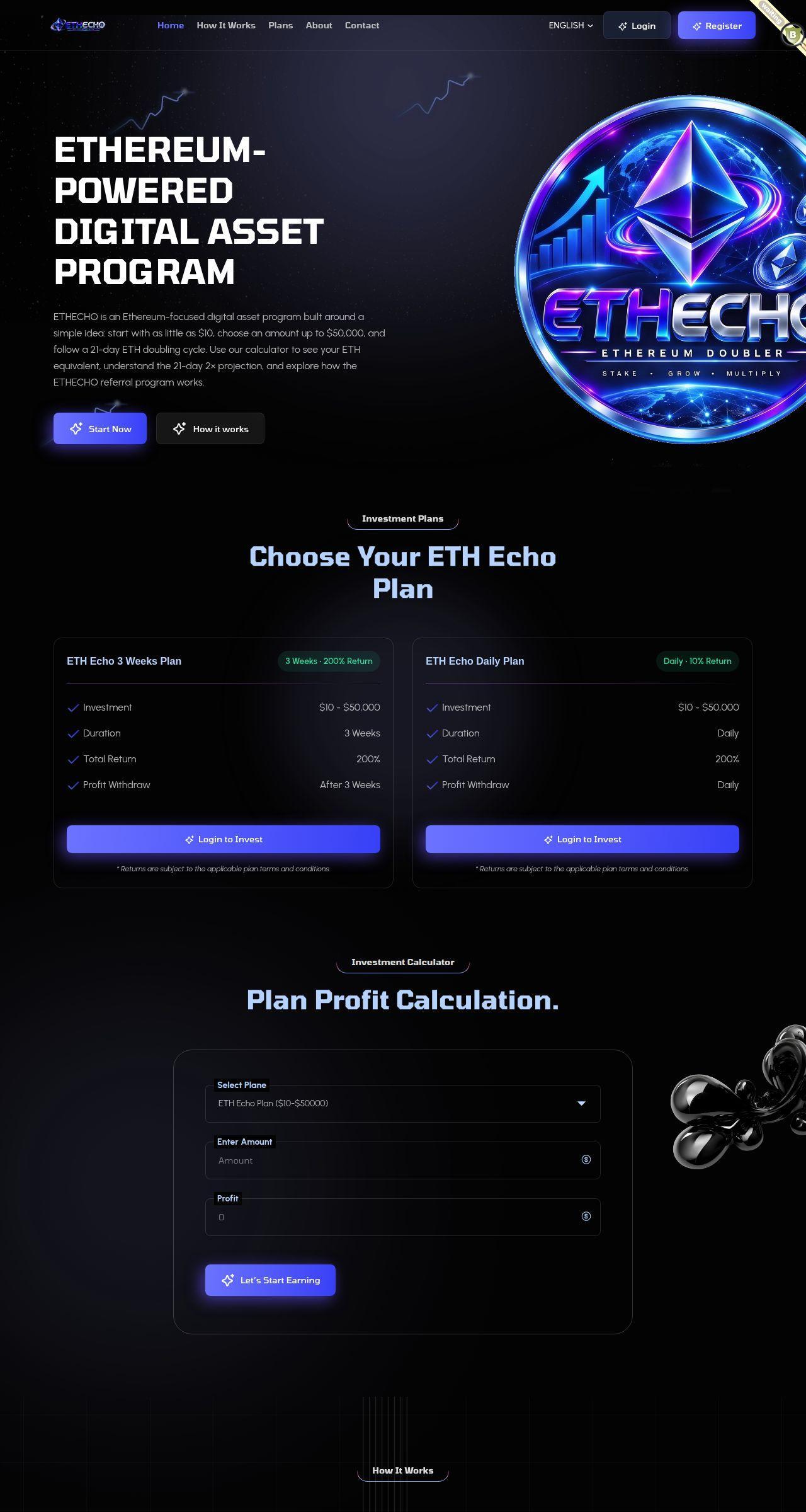 HYIP project ETH Echo