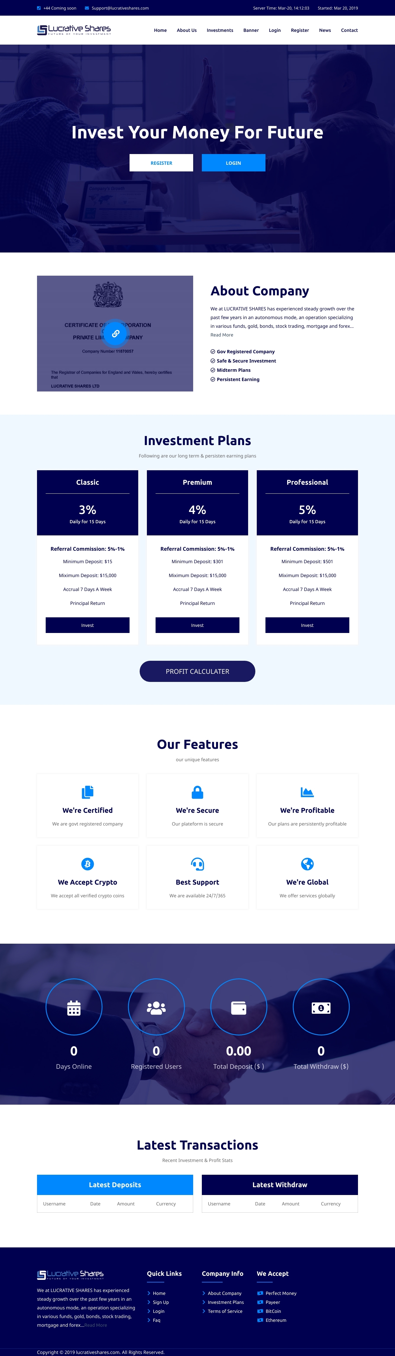 Invest project Lucrative Shares