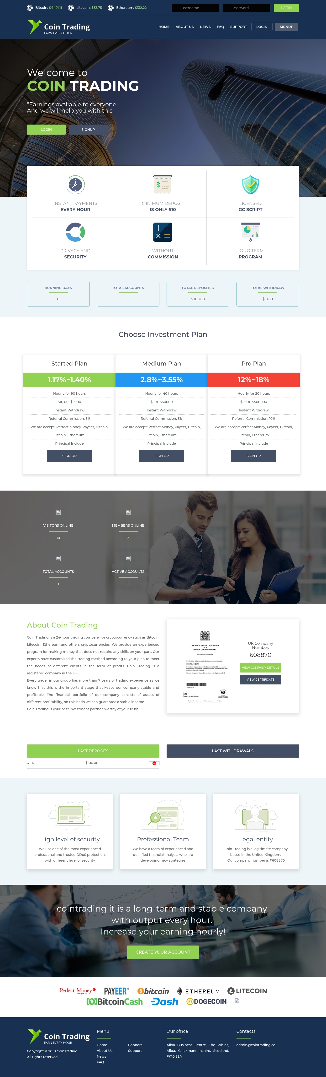 Invest project CoinTrading