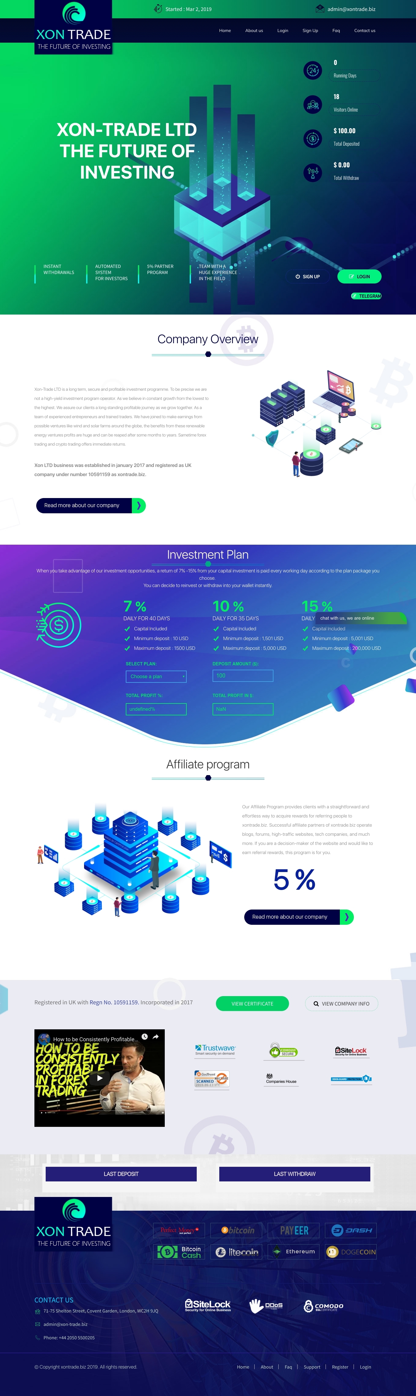 Gaming HYIP project Xon-Trade