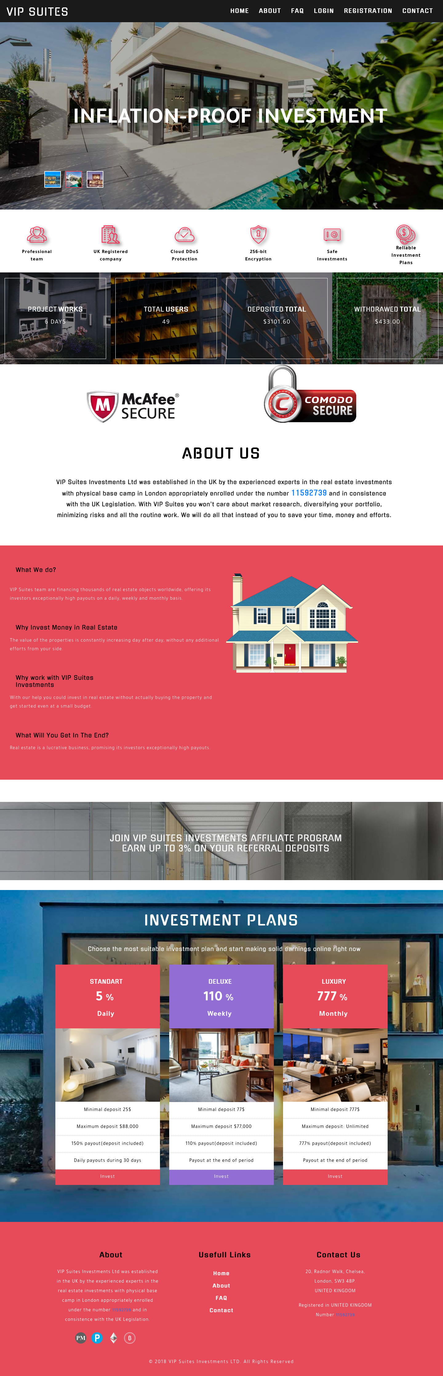Investment project Vipsuites