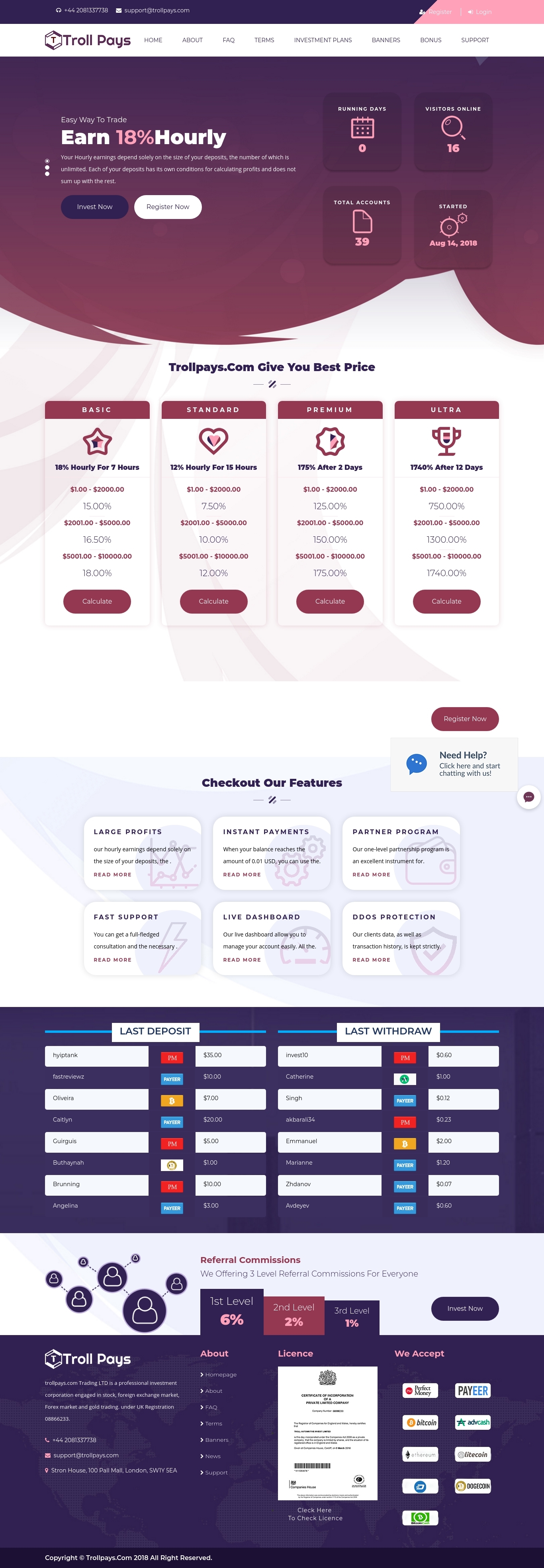 HYIP project Trollpays