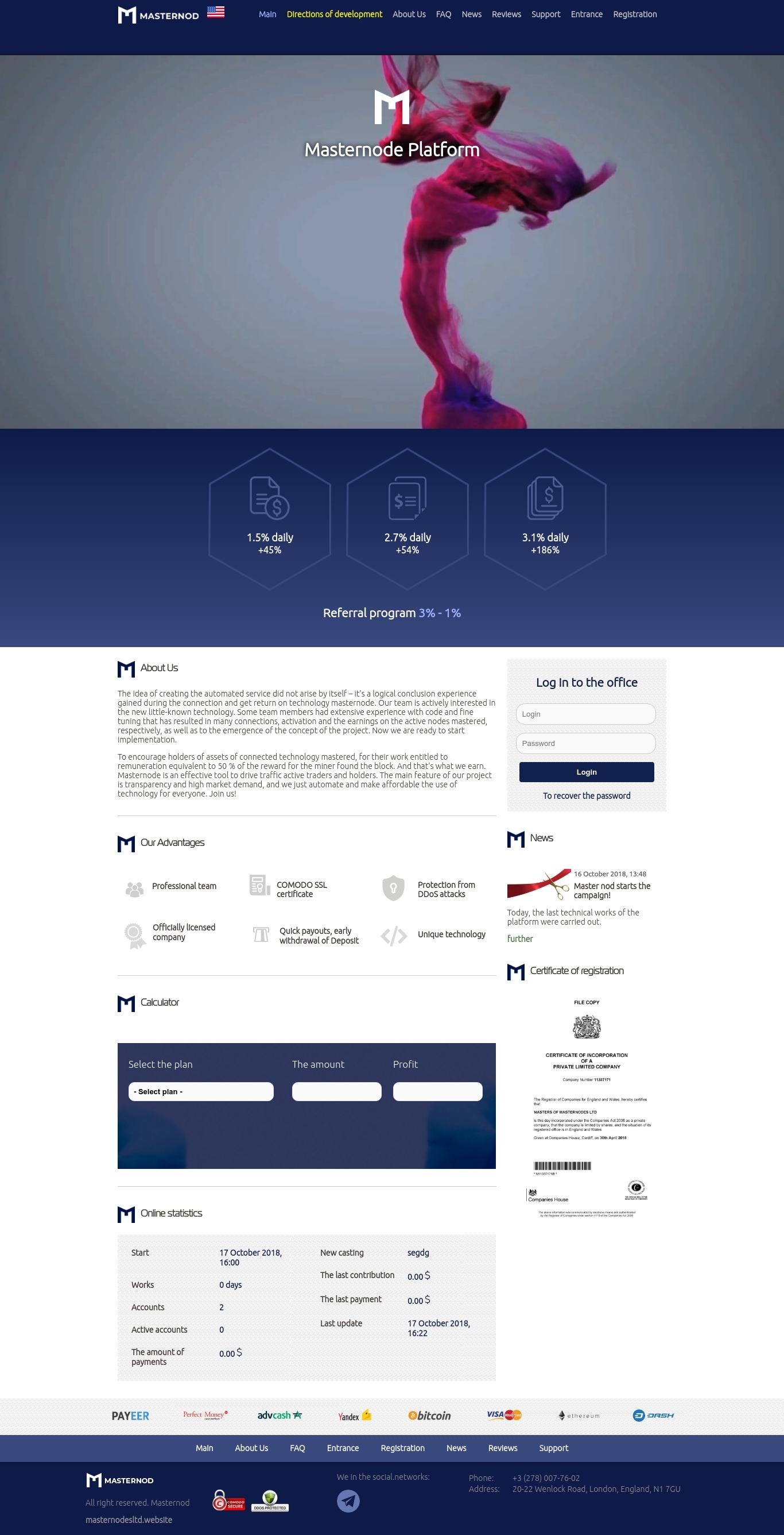 Gaming HYIP project Masternod