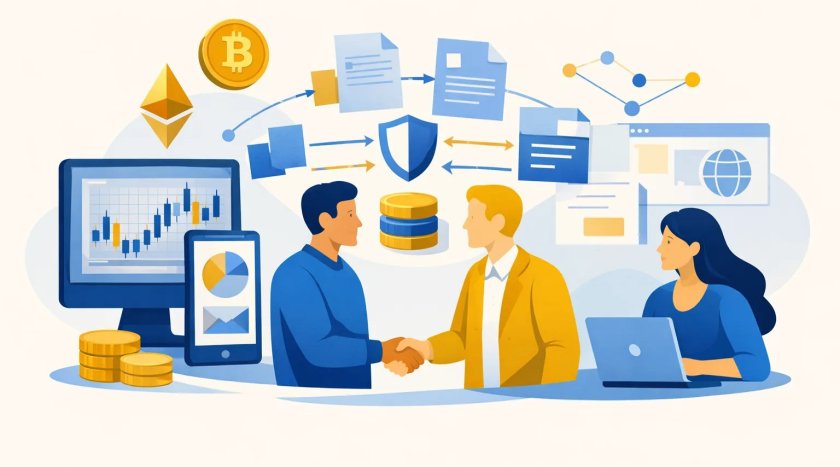 Partage de données crypto avec partenaires tiers